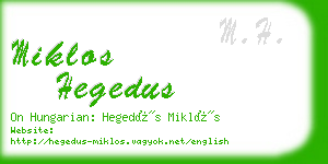 miklos hegedus business card